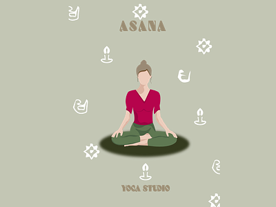 Asana yoga studio design graphic design healthy diet illustration