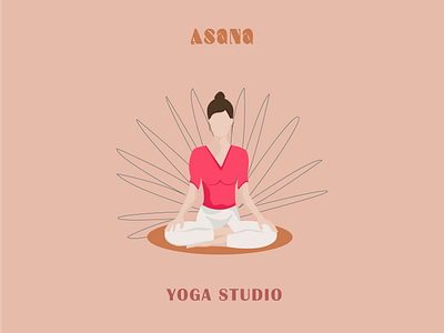 Asana yoga studio poster design graphic design healthy diet illustration vector