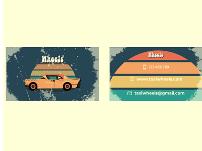 Retro taxi car businesses card brand branding car card design graphic design illustration logo retro taxi vector visit