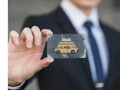 retro taxi business card