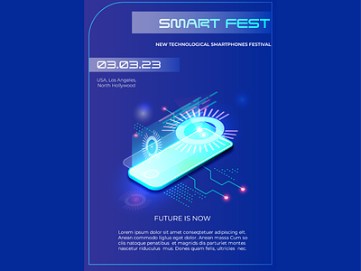 new technology festival poster, flyer design flyer graphic design illustration poster smartphones technology vector