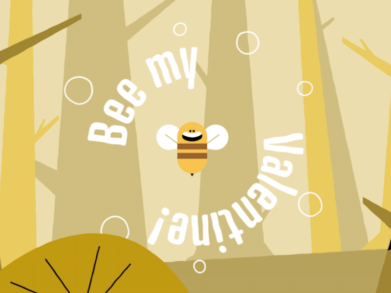 Bee my valentine! aftereffects animation characterdesign design flat frame by frame illustration illustrator motion motiongraphics vector