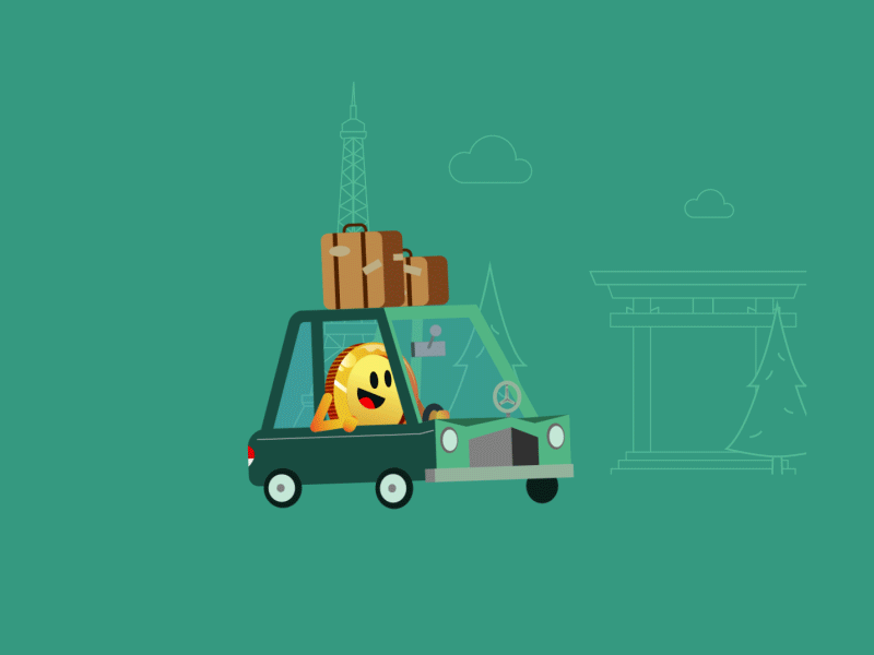 Road trip aftereffects animation flat illustration mbitcasino motion mr.bitty