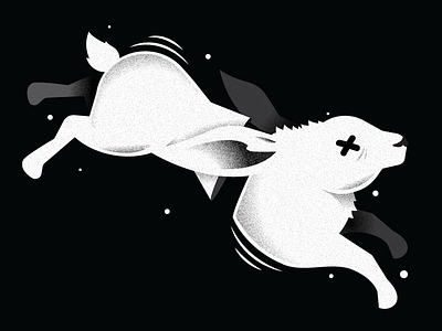 The life. blackwhite design illustration bunny animal dead illustrator