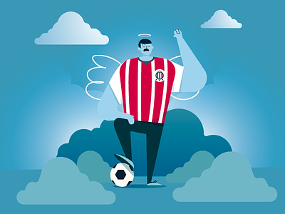 Don Pepillo angel chivas design flat futbol illustration diademuertos mexico illustrator sky soccer