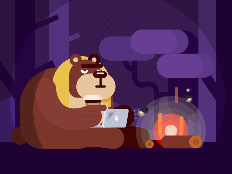 workaholic aftereffects bear camping design fire oso woodfire work