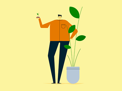 🌼 flat green illustration illustrator life plants