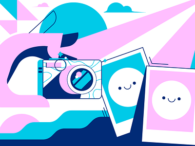 Perfect Shot camera flat hand illustration illustrator photography shot