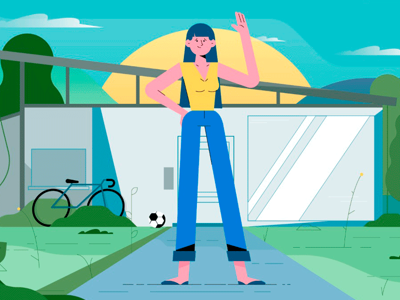 Modern mom bicycle characterdesign design flat house illustration illustrator mom moment mommy