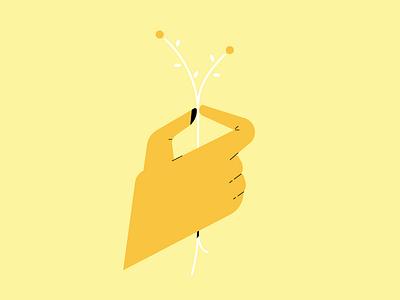 Flowers characterdesign flat flower flowers hand hands illustration illustrator vector yellow