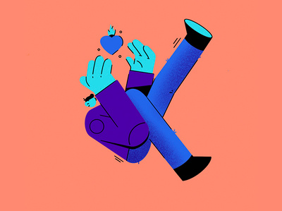 Fall in love apple pencil blue character characterdesign design draw flat illustration ipad pro 3 love procreate