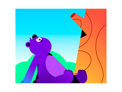 Nothing to see affinitydesigner bear characterdesign design illustration illustrator ipad ipad air 3 procreate tree vector