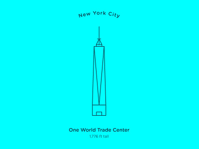 One World Trade Center freedom tower gotham iconography new york nyc vector