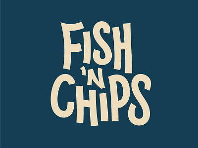 30 Days Of Type — Day 2 british brush chips fish lettering nautical typography