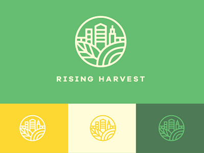 Rising Harvest Logo emblem farm harvest illustration logo urban vector