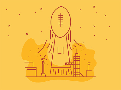 Super Bowl Illustration football houston nfl rocket super bowl trophy