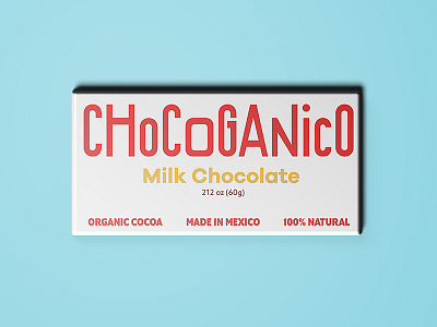 Chocoganico Bar chocolate lettering logo logotype mexico minimal organic packaging typography white