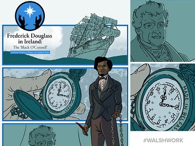 Frederick Douglass in Ireland african american black history month design history illustration irish