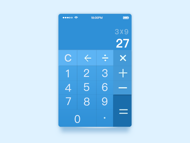 calculator by masen on Dribbble