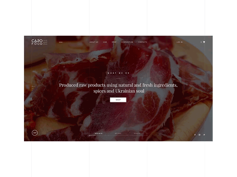 Ham.lo project animation black clean cured ham meat minimalism ui ux web website white