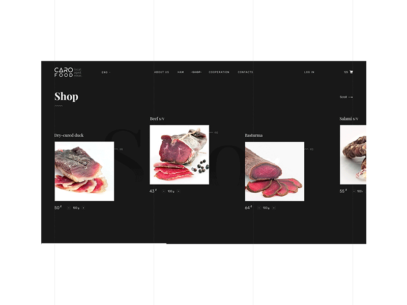 Ham.lo project animation black clean cured ham meat minimalism shop store web website white