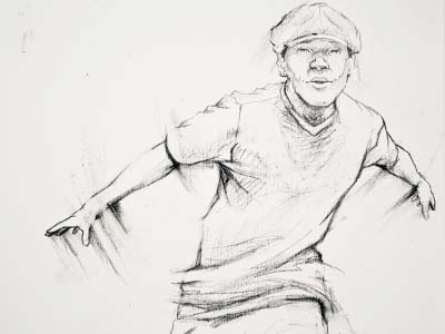 Sketch 004 — Canvas b boy canvas charcoal dancing dynamic erase movement rough sketch