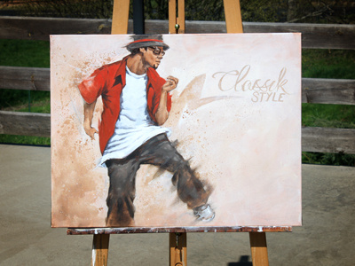 Classik style — Canvas b boy canvas dancing dynamic movement paint painting rough sketch
