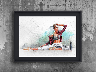 Watercolor Kathryn dance drawing fitness graphic illustration painting watercolor woman