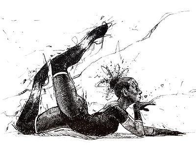 Ballerina sketch black dancing drawing fitness illustration ink sketch woman yoga