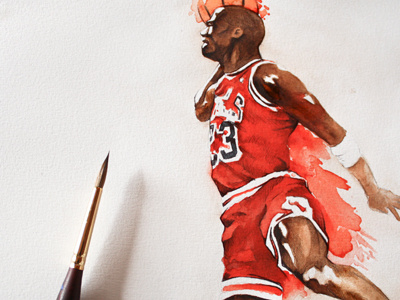 Jordan dunk - WIP 02 basket color drawing dunk jordan paint painting sketch splash watercolor