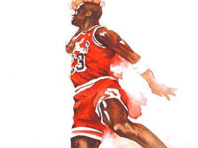 Jordan dunk – Final version basket color drawing dunk jordan paint painting sketch splash watercolor