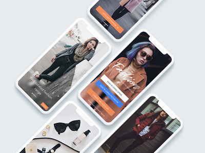 Intro Screens app clothing app fashion app iphonex minimal ui