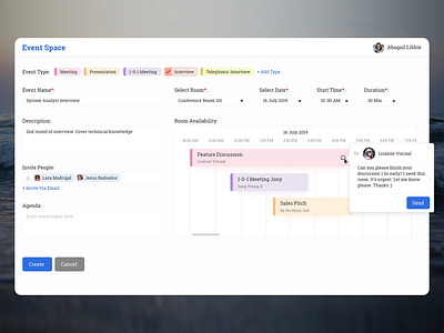 Event Booking Desktop App - Create Event booking desktopapp event minimal timeline uidesign