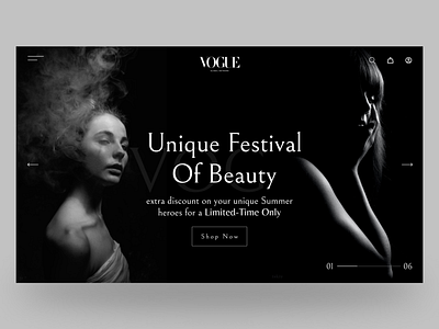Vogue - Landing Page design branding design designer fashion graphic design illustration logo typography ui ux vector web