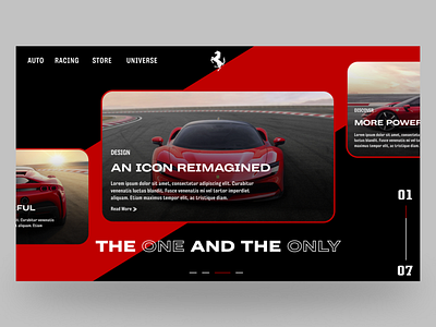 Ferrari - Landing Page Design branding cars design ferrari graphic design illustration logo typography ui ux vector web website