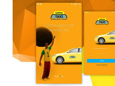 Namma Taxi Mobile App bangalore taxi app mobile app ui ux