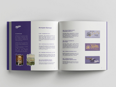 Milka brand history brand history brochure catalog graphic design milka multi page