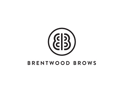 Brentwood Brows Logo Stacked black branding brandon grotesque illustration logo typography