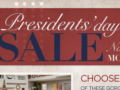 Presidents' Day Sale header