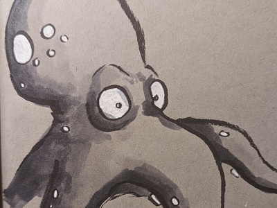 Octo-halftone doodle eye balls illustration illustrations monster octopus
