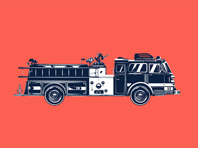 Fire engine animation branding car fareengine firecar illustration logo motion graphics vector