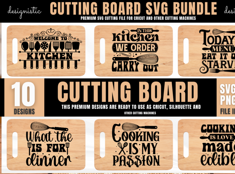 Cutting Board SVG Bundle by Designistic on Dribbble