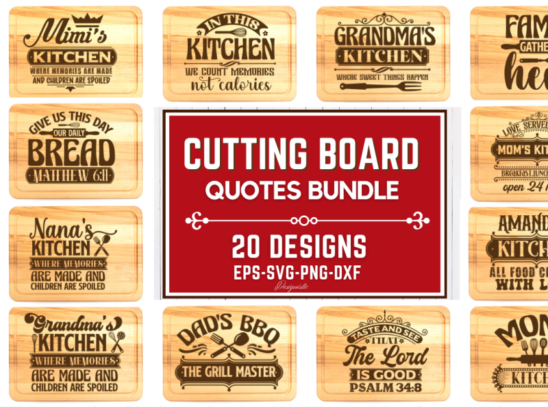 Cutting Board SVG Bundle by Designistic on Dribbble