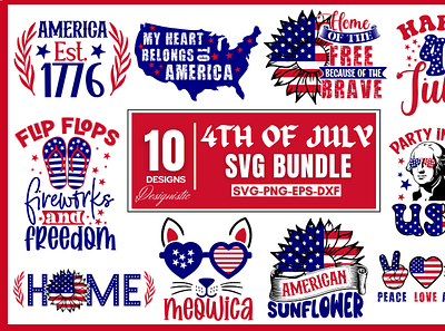 4th of July SVG Bundle graphic design