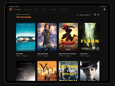 Cinema animation cinema interaction design invision studio movies theater ui