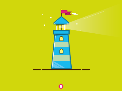 lighthouse flat icon illustration lighthouse outline palette sailor shapes spot summer vector