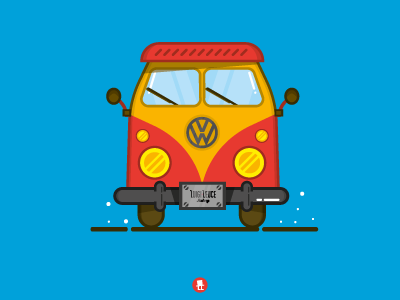 Hippy Car car effects hippy illustration outline shapes style vector vintage
