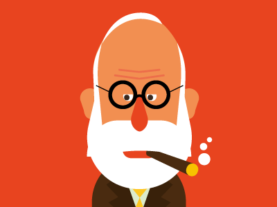 Freud Anniversary anniversary avatar face freud illustration psychology shapes sigmundfreud tribute vector