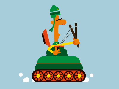 Funny soldier cartoon character comics illustration shapes soldier tank vector war