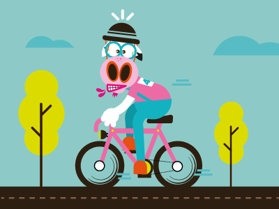 Giro D'italia for mOOkka bike car cartoon character comics cycle giroditalia illustration shapes speed sport vector